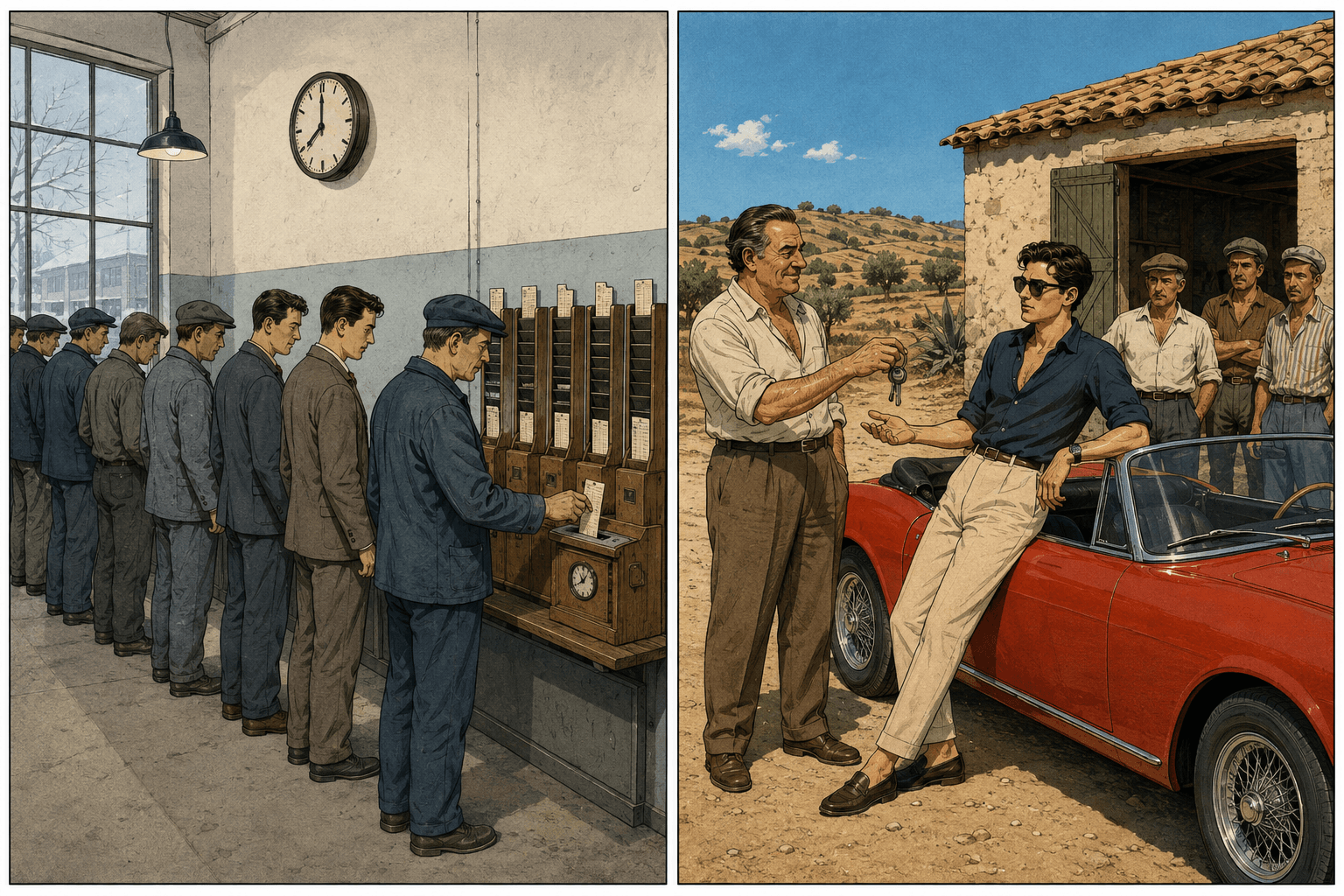 I figli del proprietario lavoravano in fabbrica accanto a noi e timbravano il cartellino come tutti gli altri operai.